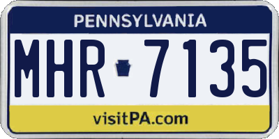 PA license plate MHR7135