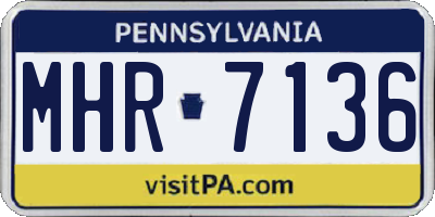 PA license plate MHR7136