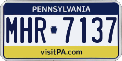 PA license plate MHR7137