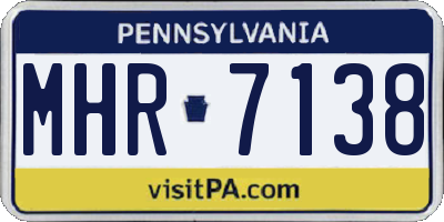 PA license plate MHR7138