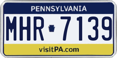 PA license plate MHR7139