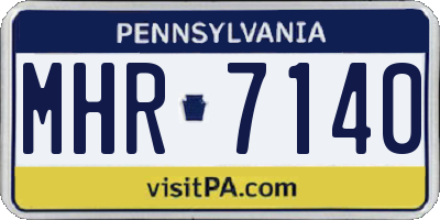PA license plate MHR7140