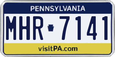 PA license plate MHR7141