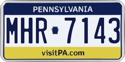 PA license plate MHR7143