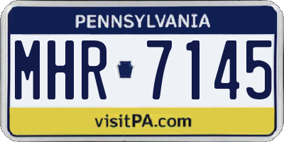 PA license plate MHR7145