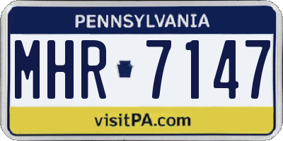 PA license plate MHR7147