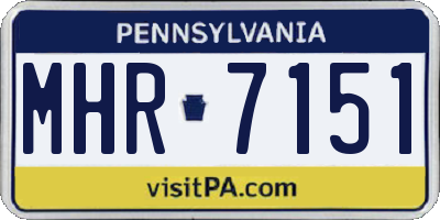 PA license plate MHR7151