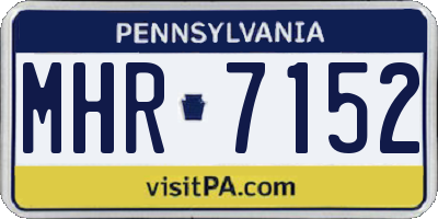 PA license plate MHR7152