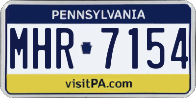 PA license plate MHR7154