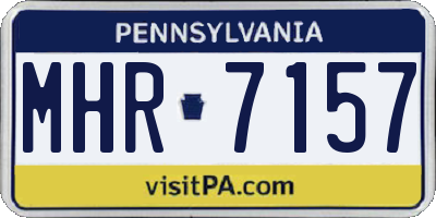 PA license plate MHR7157