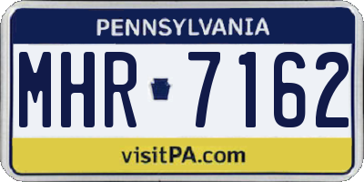 PA license plate MHR7162