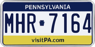 PA license plate MHR7164