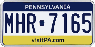 PA license plate MHR7165