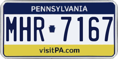 PA license plate MHR7167