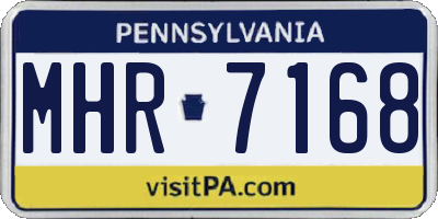 PA license plate MHR7168