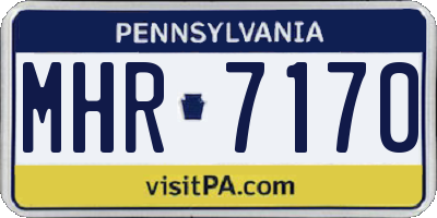 PA license plate MHR7170