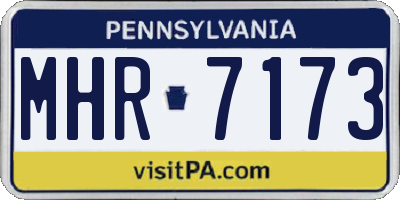 PA license plate MHR7173