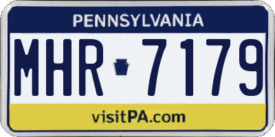 PA license plate MHR7179