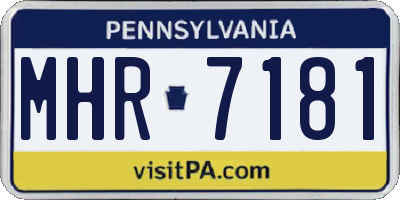 PA license plate MHR7181