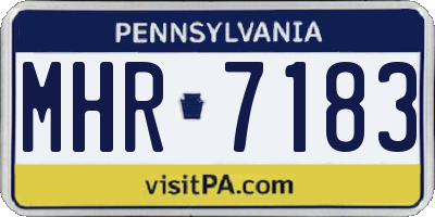 PA license plate MHR7183