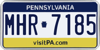 PA license plate MHR7185