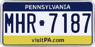 PA license plate MHR7187
