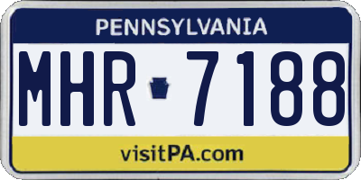 PA license plate MHR7188