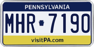 PA license plate MHR7190