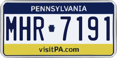 PA license plate MHR7191
