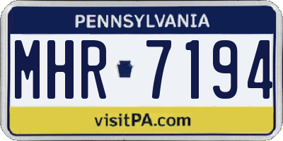 PA license plate MHR7194