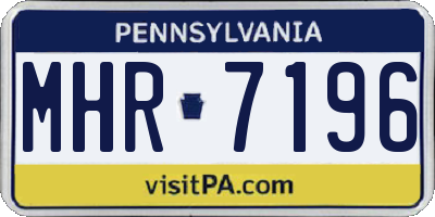 PA license plate MHR7196
