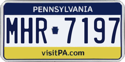 PA license plate MHR7197