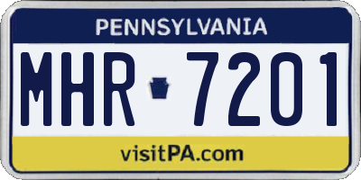 PA license plate MHR7201