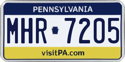 PA license plate MHR7205