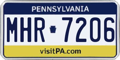 PA license plate MHR7206