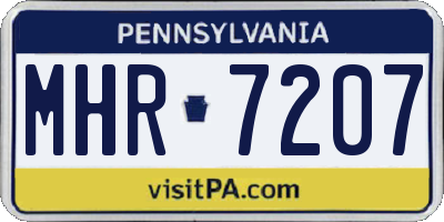 PA license plate MHR7207