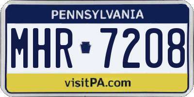 PA license plate MHR7208
