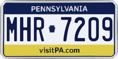 PA license plate MHR7209