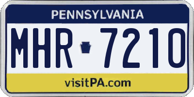 PA license plate MHR7210