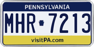 PA license plate MHR7213