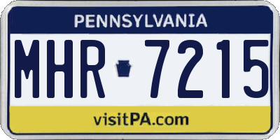 PA license plate MHR7215