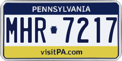 PA license plate MHR7217