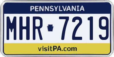 PA license plate MHR7219