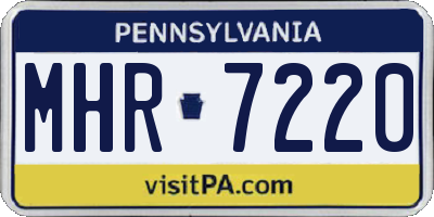 PA license plate MHR7220