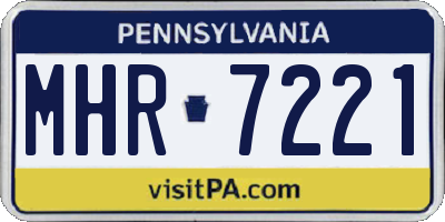 PA license plate MHR7221