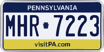 PA license plate MHR7223