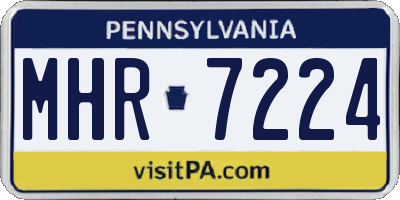 PA license plate MHR7224
