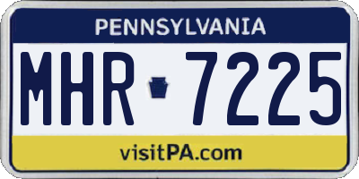 PA license plate MHR7225