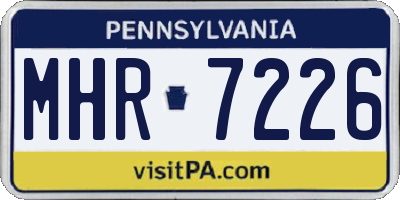 PA license plate MHR7226