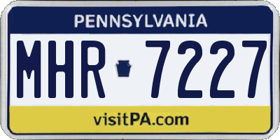 PA license plate MHR7227